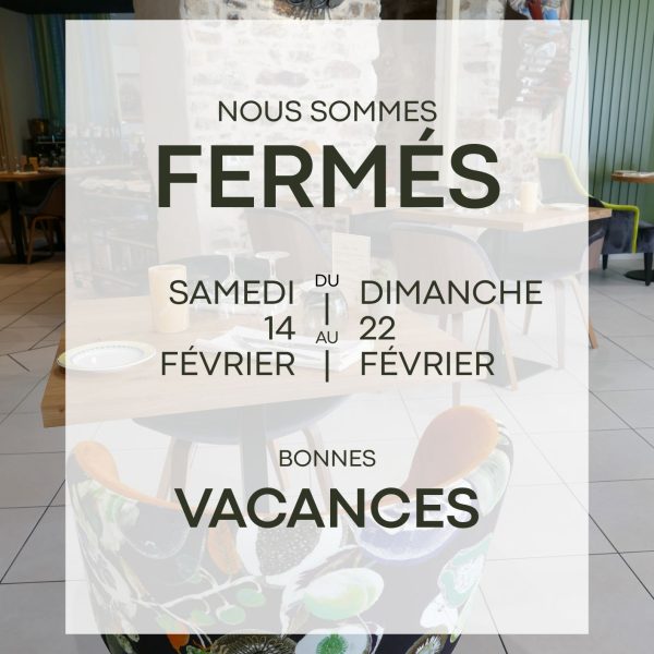 Affiche Fermeture Vacances Minimaliste Moderne Blanc et Vert